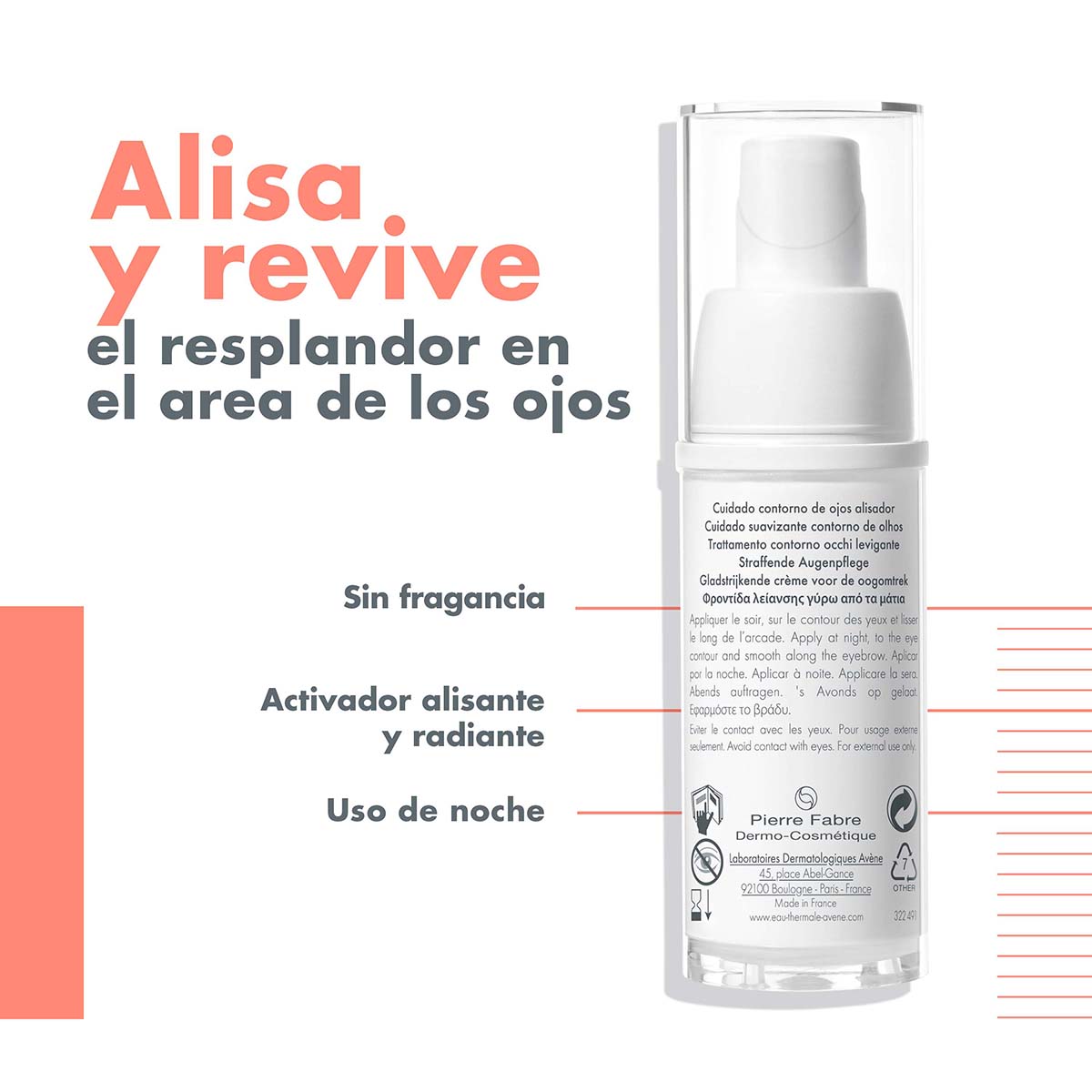 Avene. A-Oxitive. Contorno De Ojos Alisador. 15ml