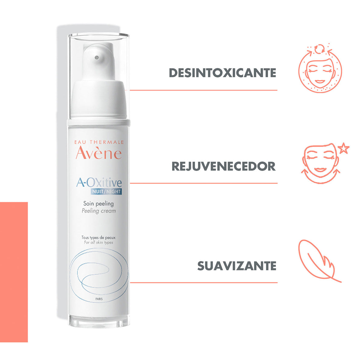 Avene. A-Oxitive. Noche Cuidado Peeling. 30ml