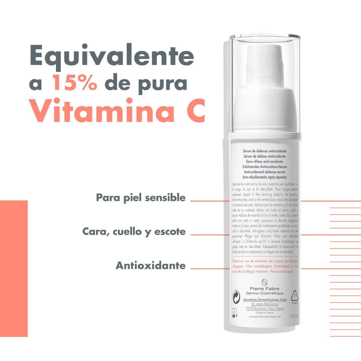 Avene. A-Oxitive. Suero Anti-Oxidante. 30ml