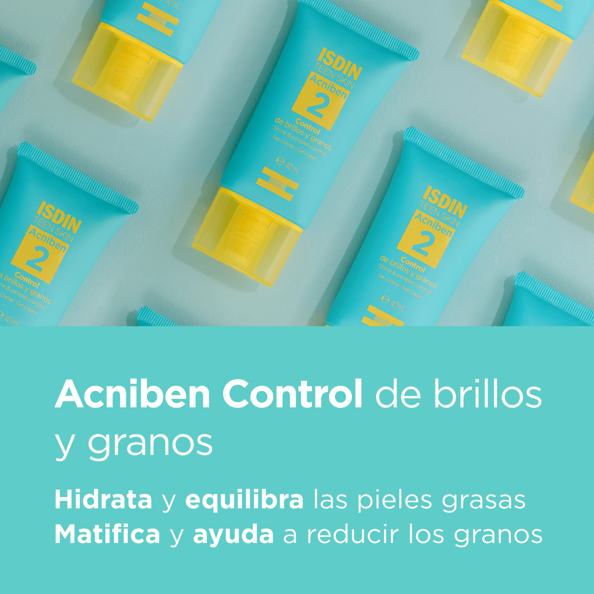 Isdin. Acniben. Gel crema facial. Control de brillo e imperfecciones. 40ml