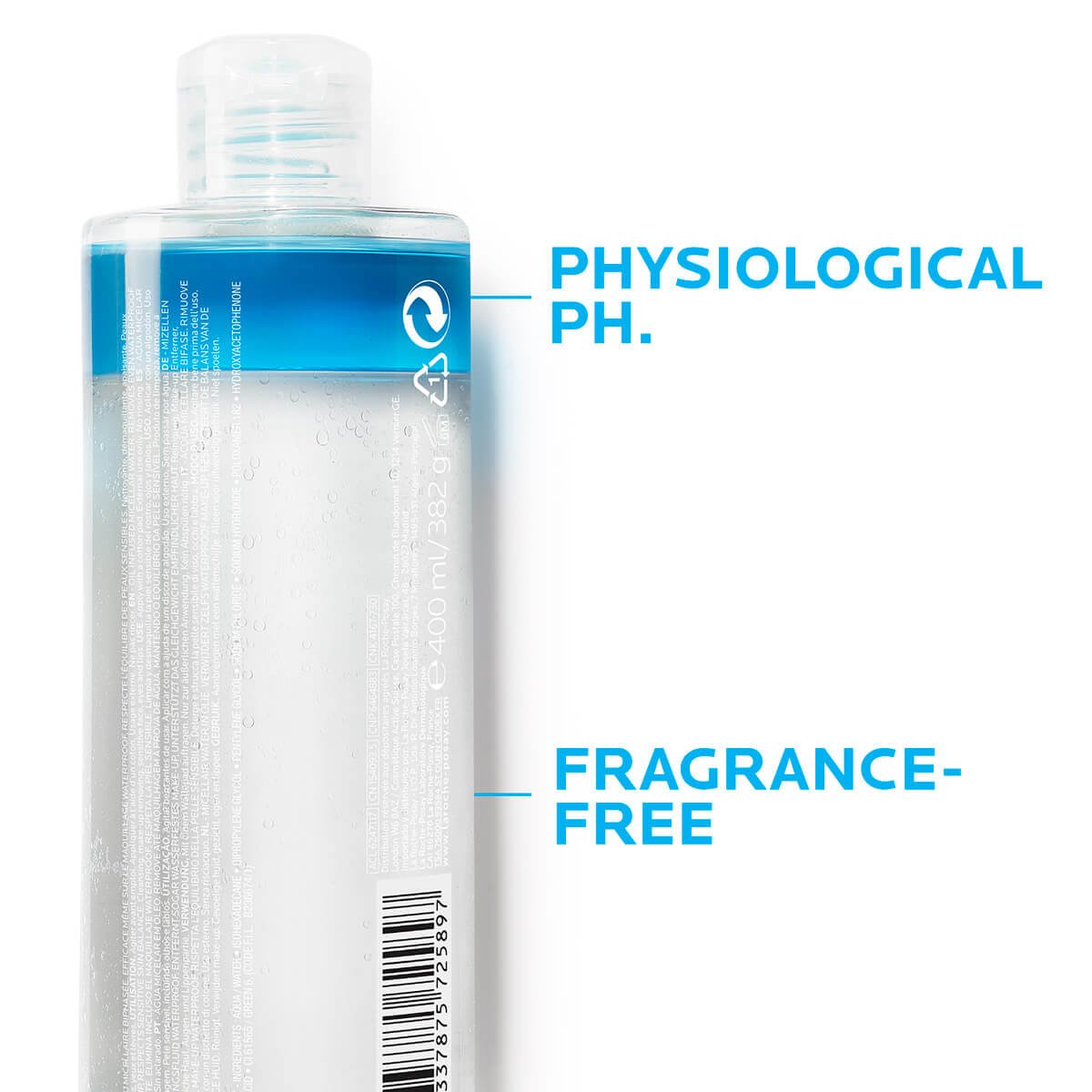 La Roche-Posay. Agua Micelar Bifásica Ultra. Oil-Infused. Para piel sensible. 400ml