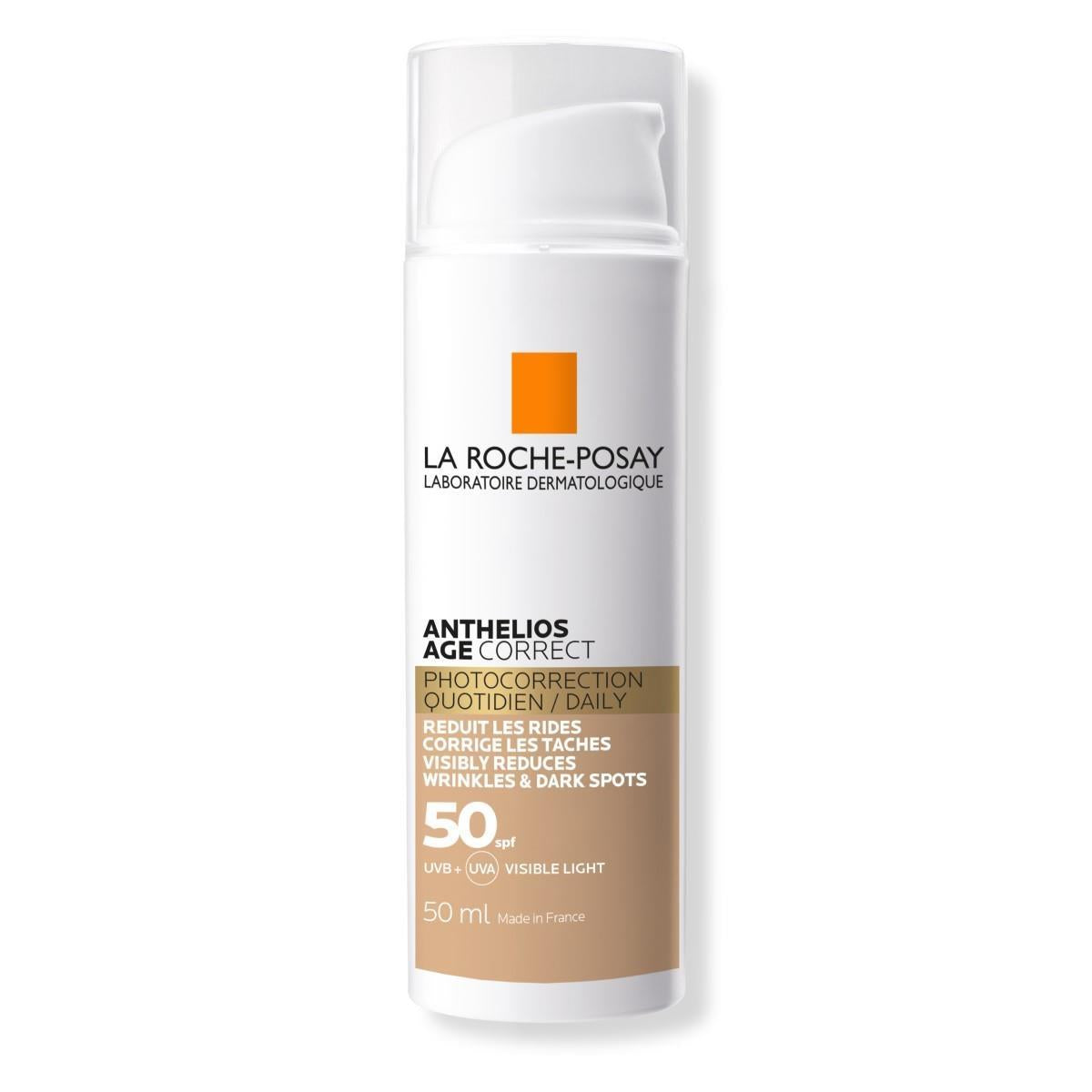 La Roche-Posay. Anthelios Age Correct. Fotoprotector anti edad con color. FPS50+. 50ml