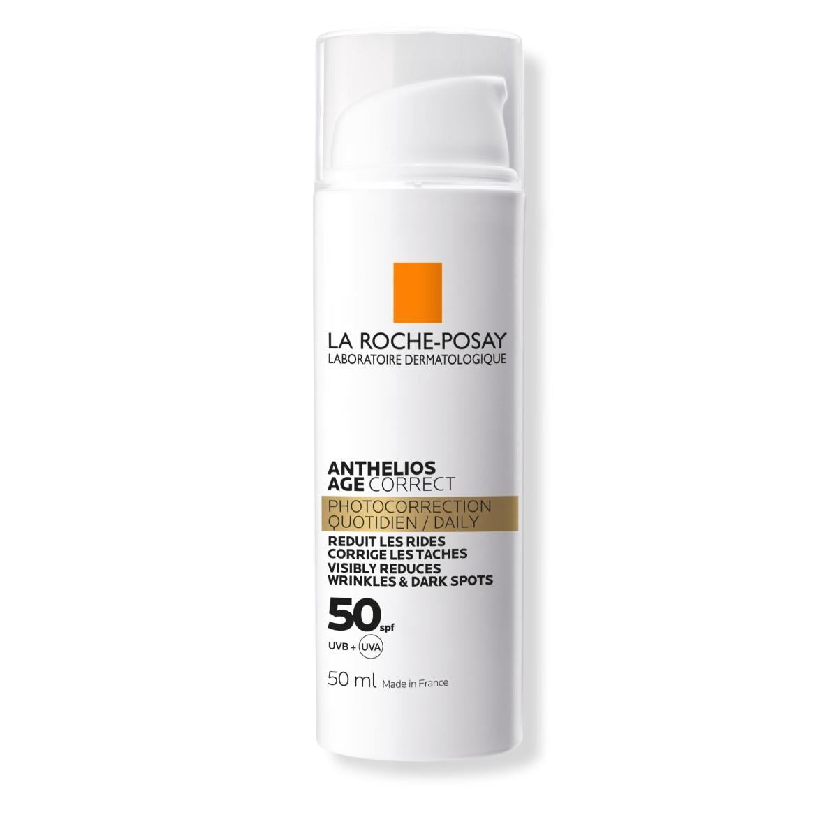 La Roche-Posay. Anthelios Age Correct. Fotoprotector anti edad sin color. FPS50+. 50ml