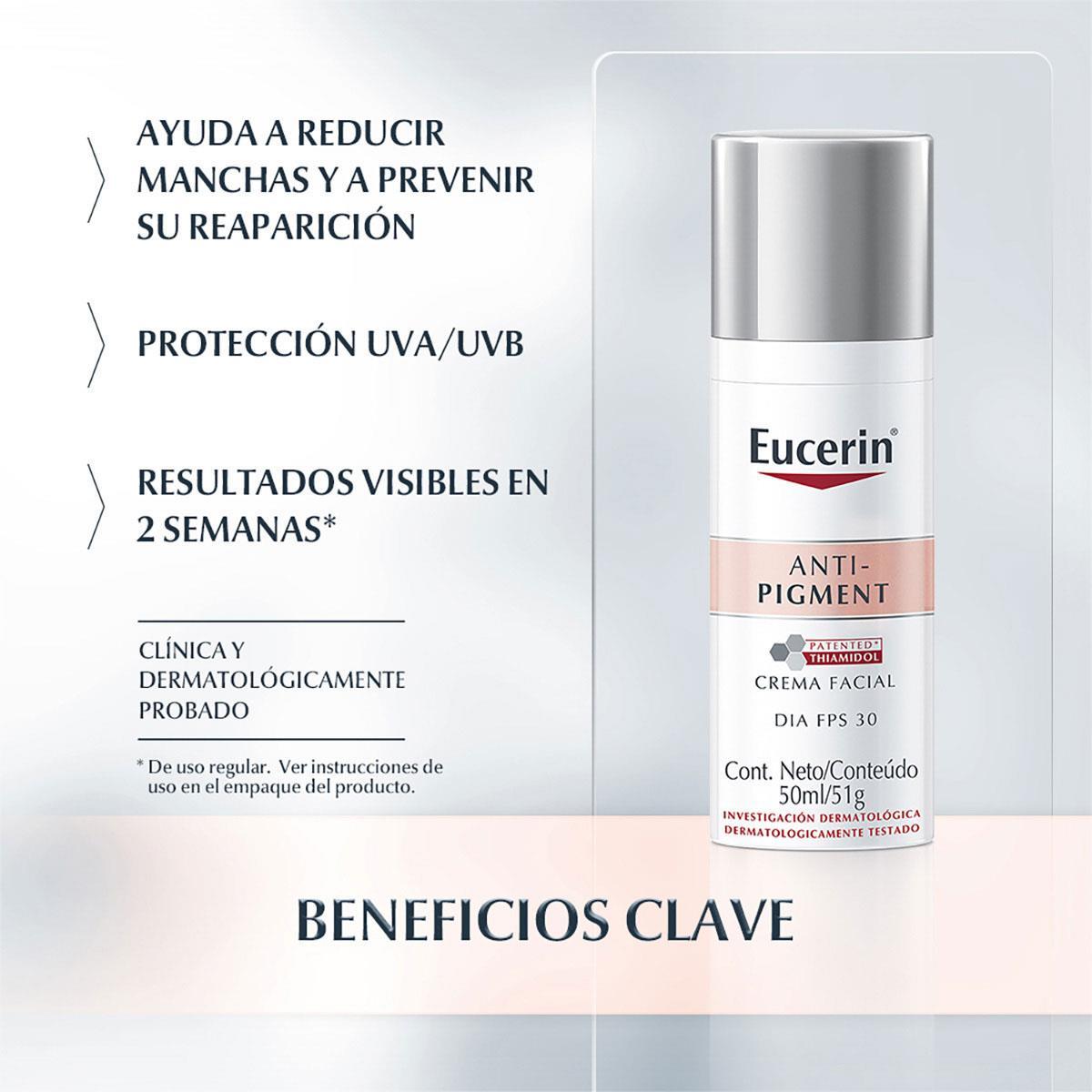 Eucerin. Anti-pigment. Crema facial de día. SPF30+. 50ML