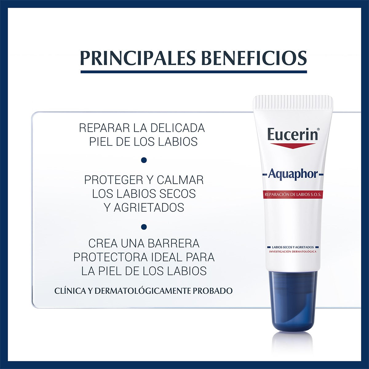 Eucerin. Aquaphor. Reparador de labios. 7ml