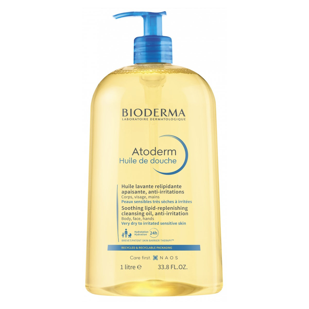 Bioderma. Atoderm Aceite de ducha. Limpiador para piel seca e irritada. 1L