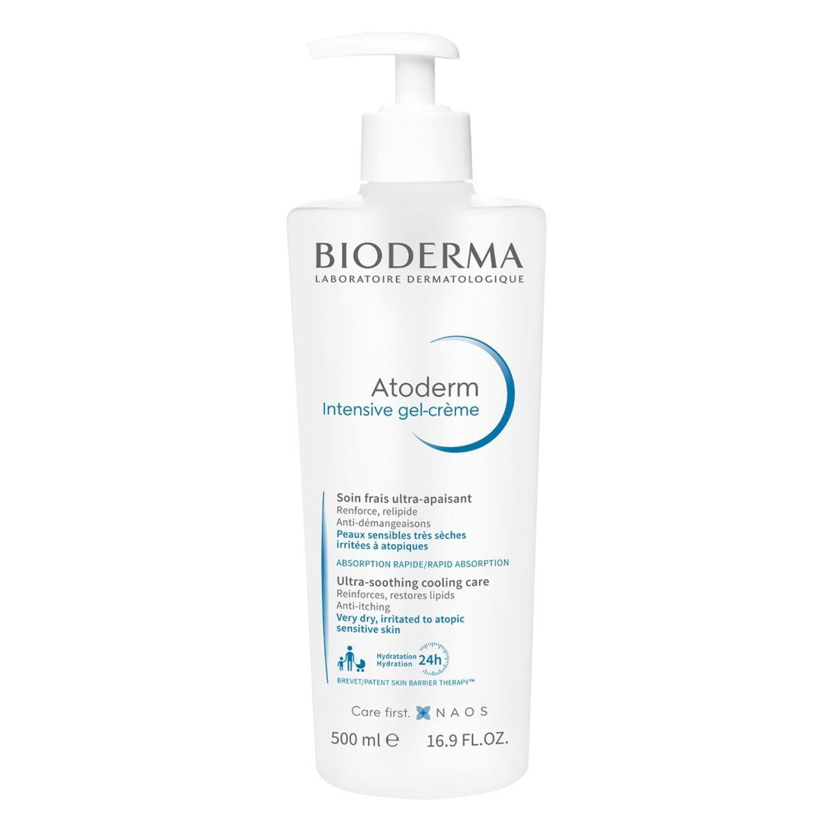 Bioderma. Atoderm Intensive Gel-Crema. Hidratante para piel muy seca, irritada o atópica. 500ml