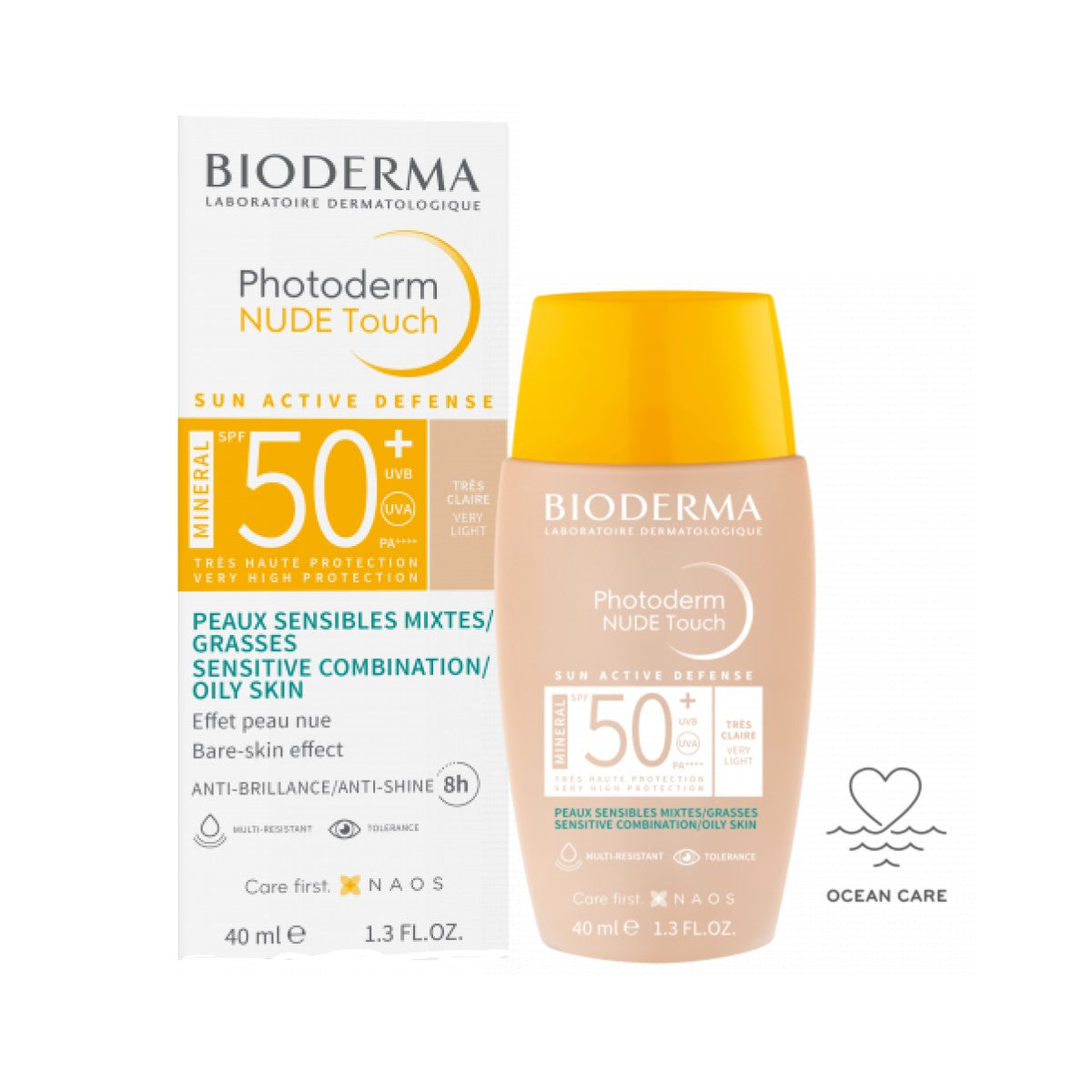 Bioderma. Photoderm. Nude touch. Tono muy claro. FPS50+. 40ml