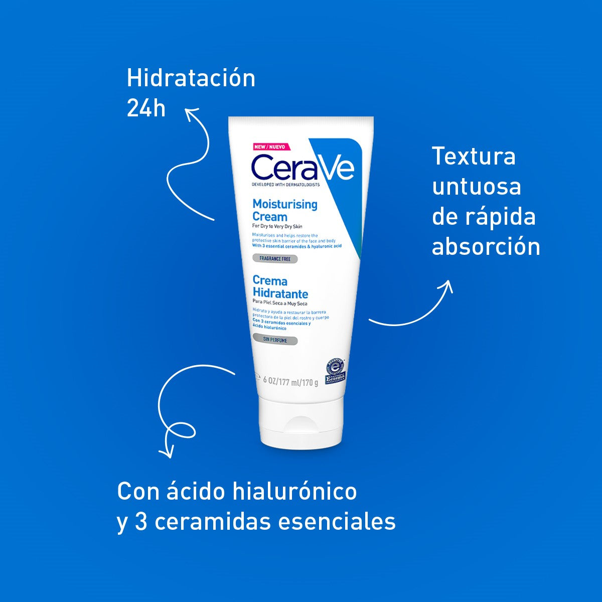 Cerave. Crema hidratante. 170GR