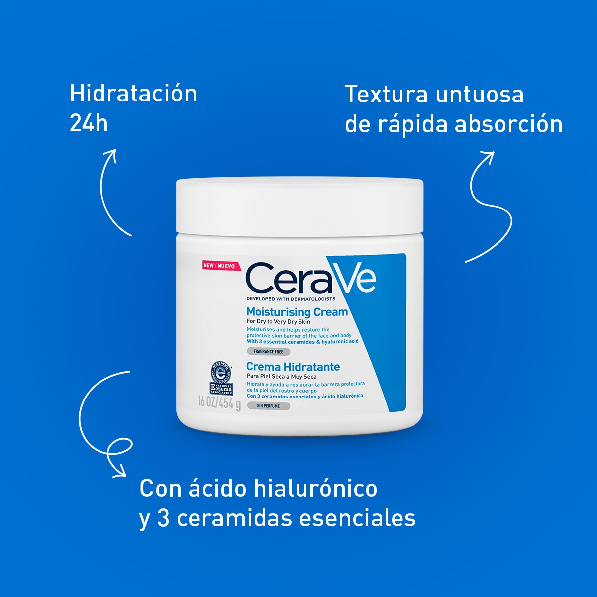 Cerave. Crema hidratante. 454GR