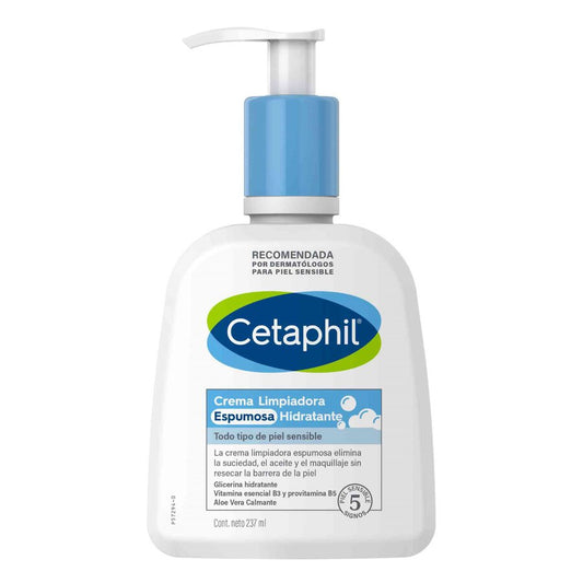 Cetaphil. Crema limpiadora espumosa hidratante. 237ML