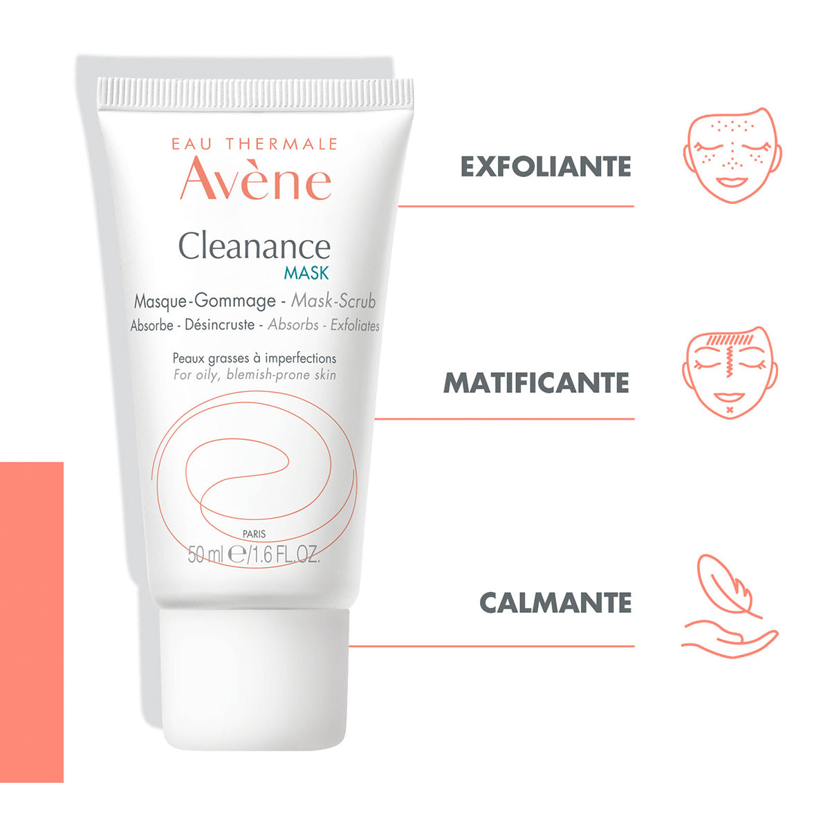 Avene. Cleanance. Mascarilla Exfoliante. 50ml