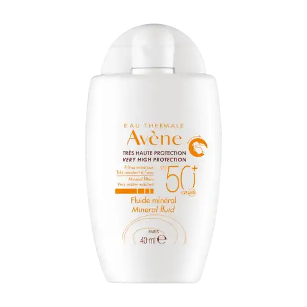 Avene. Fluido mineral sin color. FPS50+. 40ml