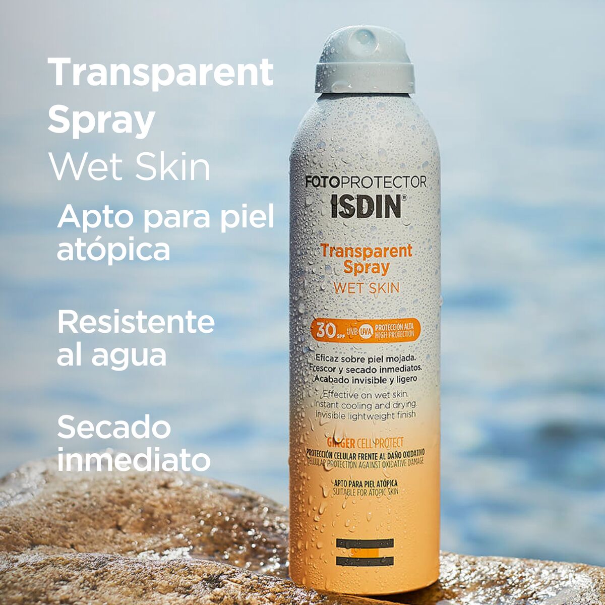 Isdin. Fotoprotector Isdin. Transparent Spray. Wet Skin. FPS50+. 200ml