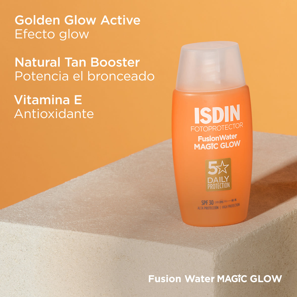 Isdin. Fusion Water Magic Glow. FPS30. Protector solar con efecto glow. 50ml