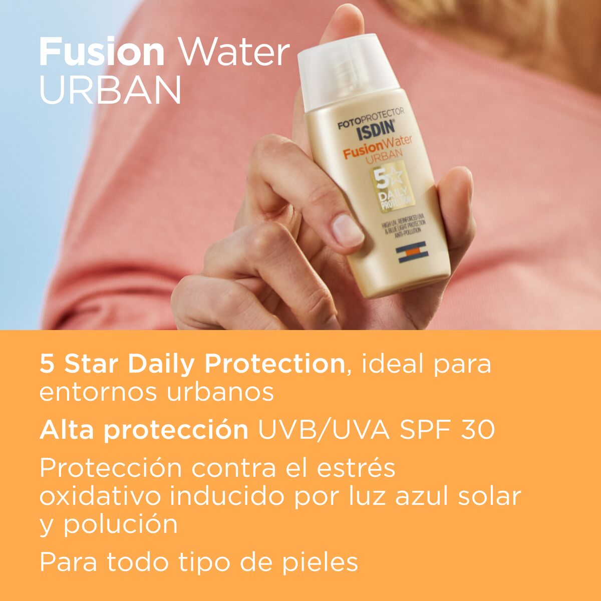 Isdin. Fotoprotector. Fusion Water Urban. FPS30. 50ml