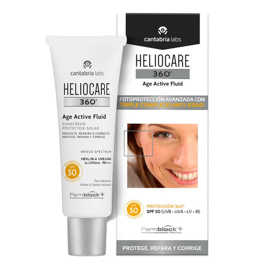 Cantabria Labs. Heliocare 360. Age Active Fluid. Fotoprotector anti edad. FPS50+. 50ml