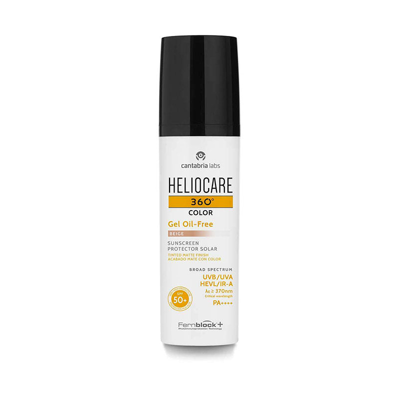 Cantabria Labs. Heliocare 360 Color Gel Oil-Free. Fotoprotector para piel grasa. Tono beige. SPF 50+. 50ml