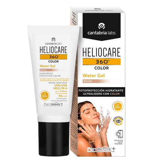 Cantabria Labs. Heliocare 360 Color Water Gel. Tono Beige. Fotoprotector hidratante. FPS50+. 50ml