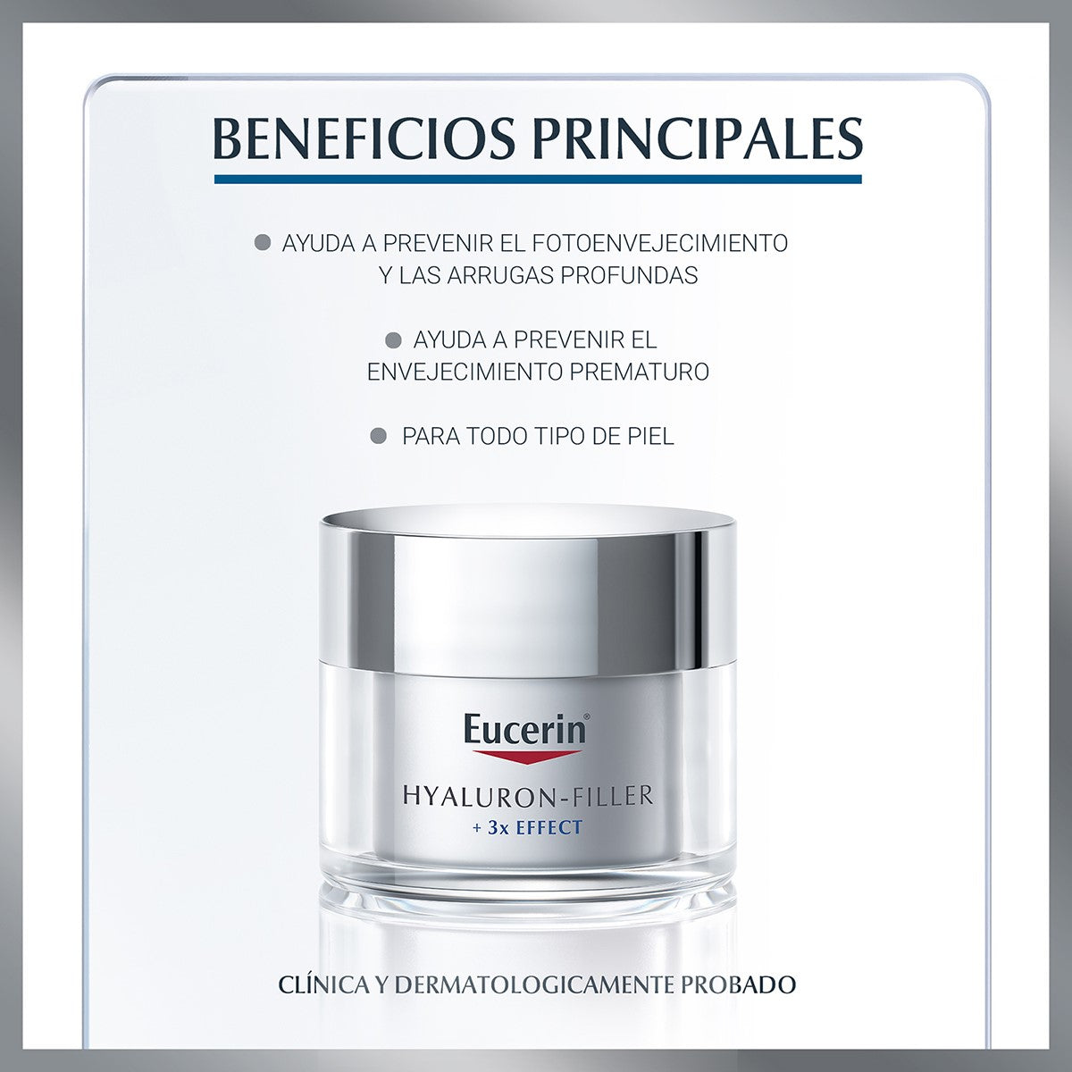 Eucerin. Hyaluron Filler + 3D effect. Crema Facial De Día FPS30. 50ml