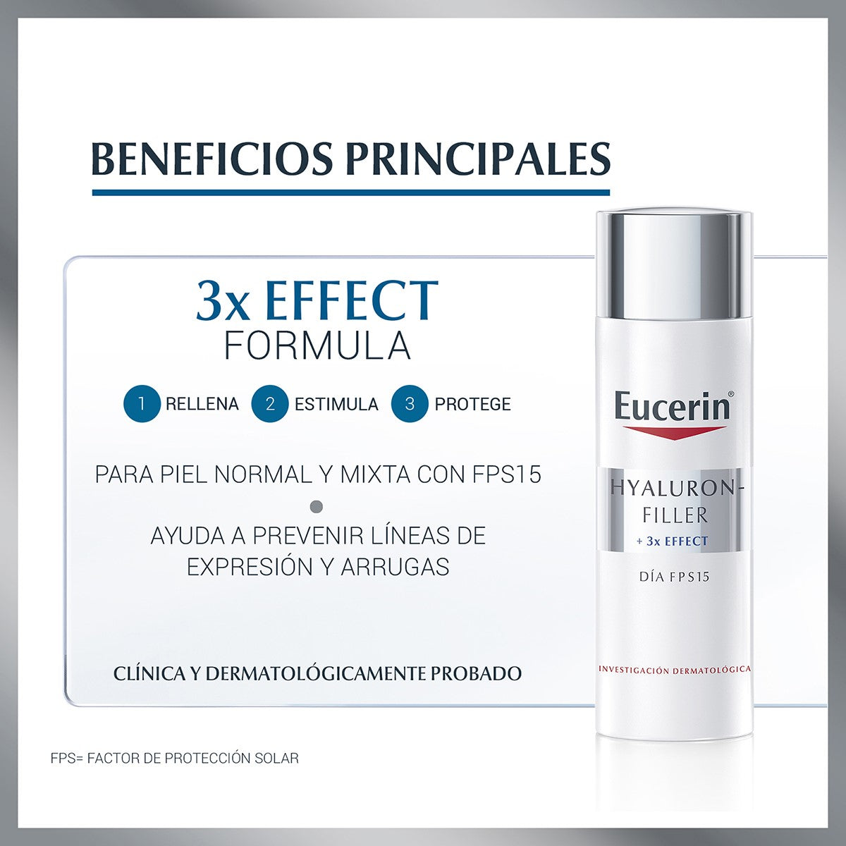 Eucerin. Hyaluron filler. Fluido de día. Para piel normal a mixta. 50ml