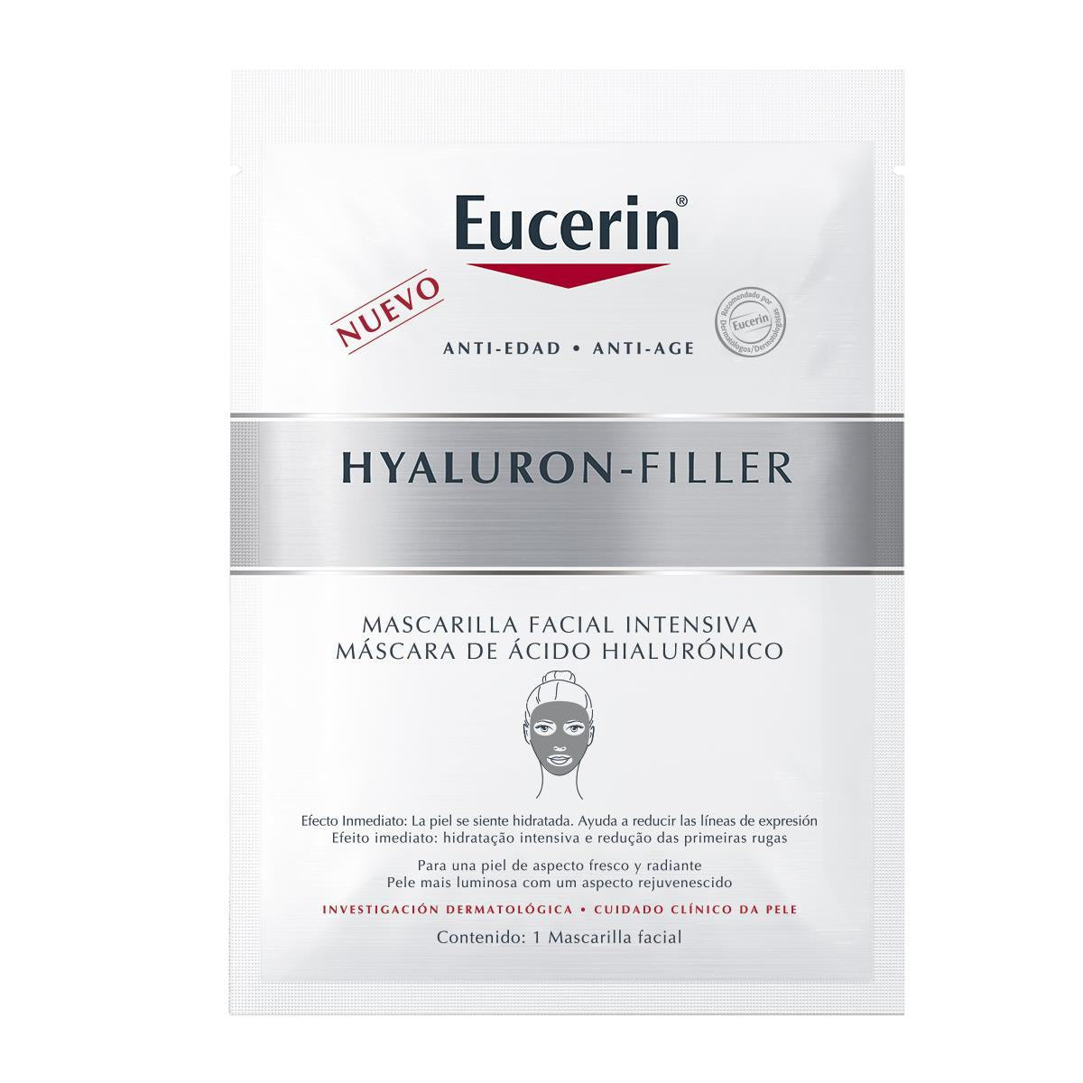 Eucerin. Hyaluron Filler. Mascarilla Facial Intensiva. 1Pza