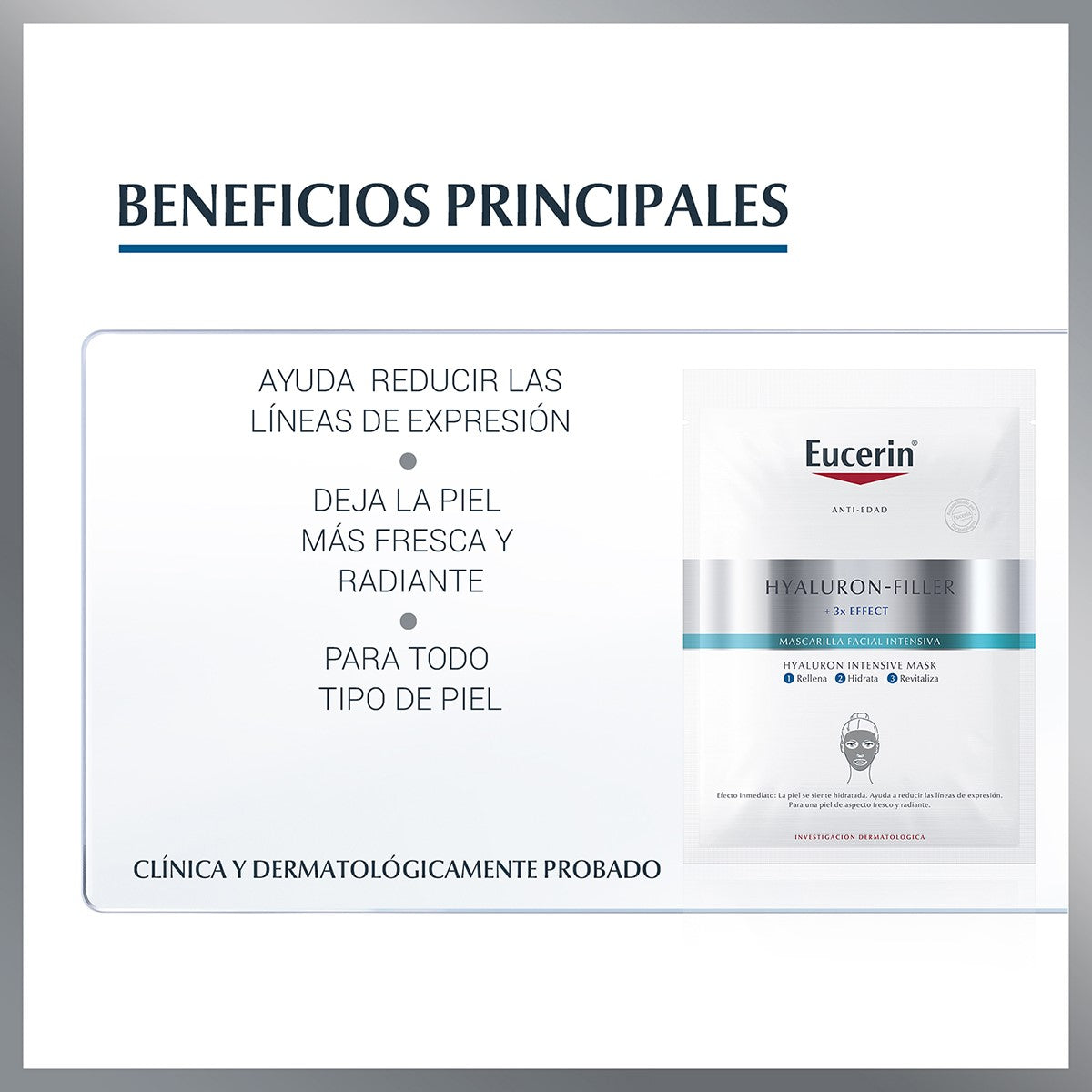 Eucerin. Hyaluron Filler. Mascarilla Facial Intensiva. 1Pza