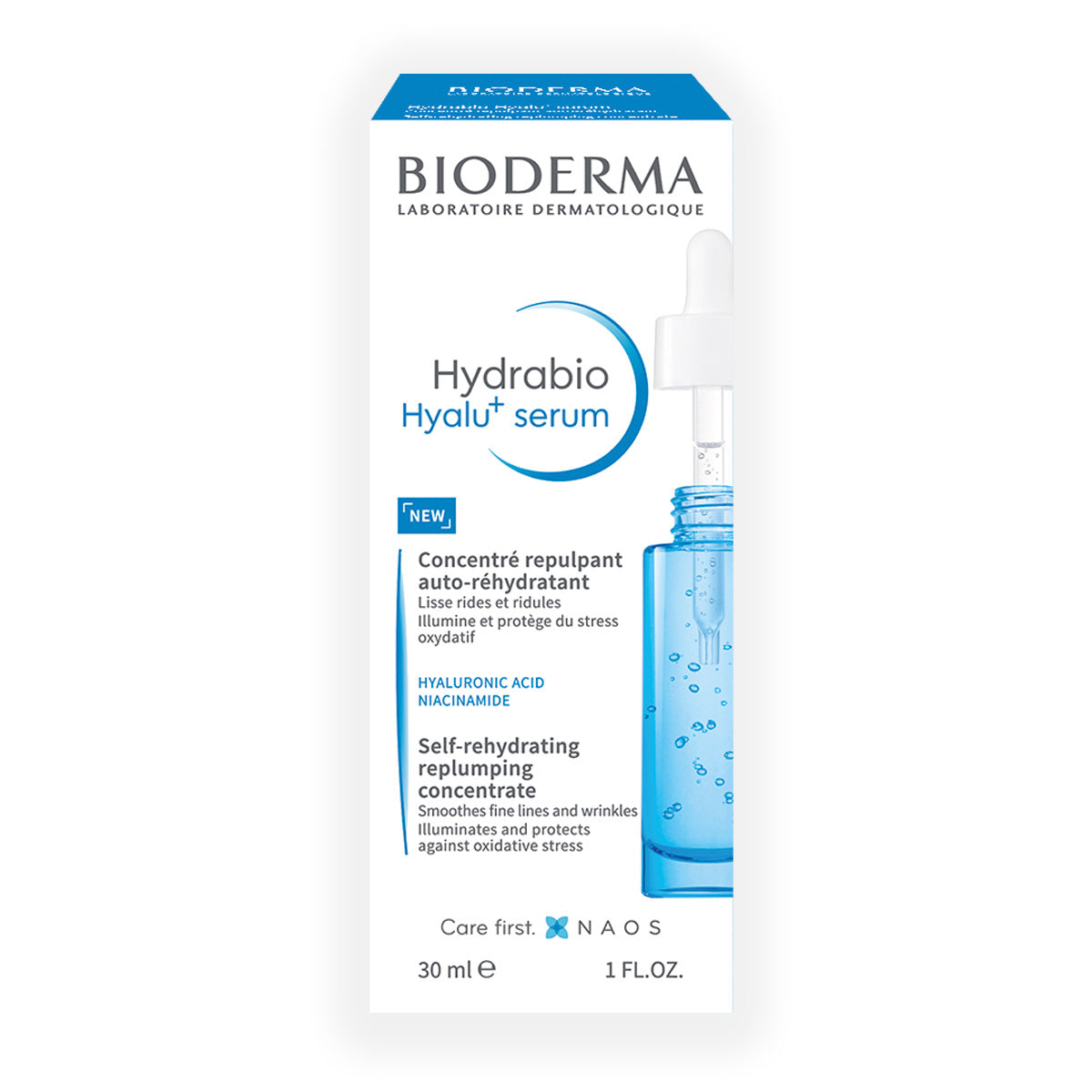 Bioderma. Hydrabio Hyalu+ Serum. Suero hidratante para piel sensible deshidratada. 30ml