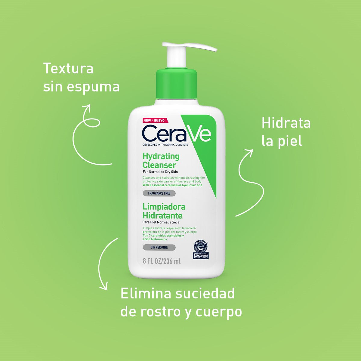 Cerave. Limpiadora hidratante. 236ML