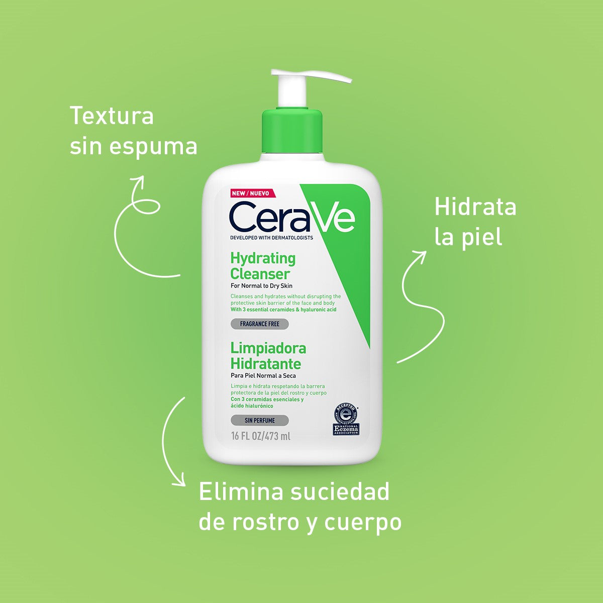 Cerave. Limpiadora hidratante. 473ML