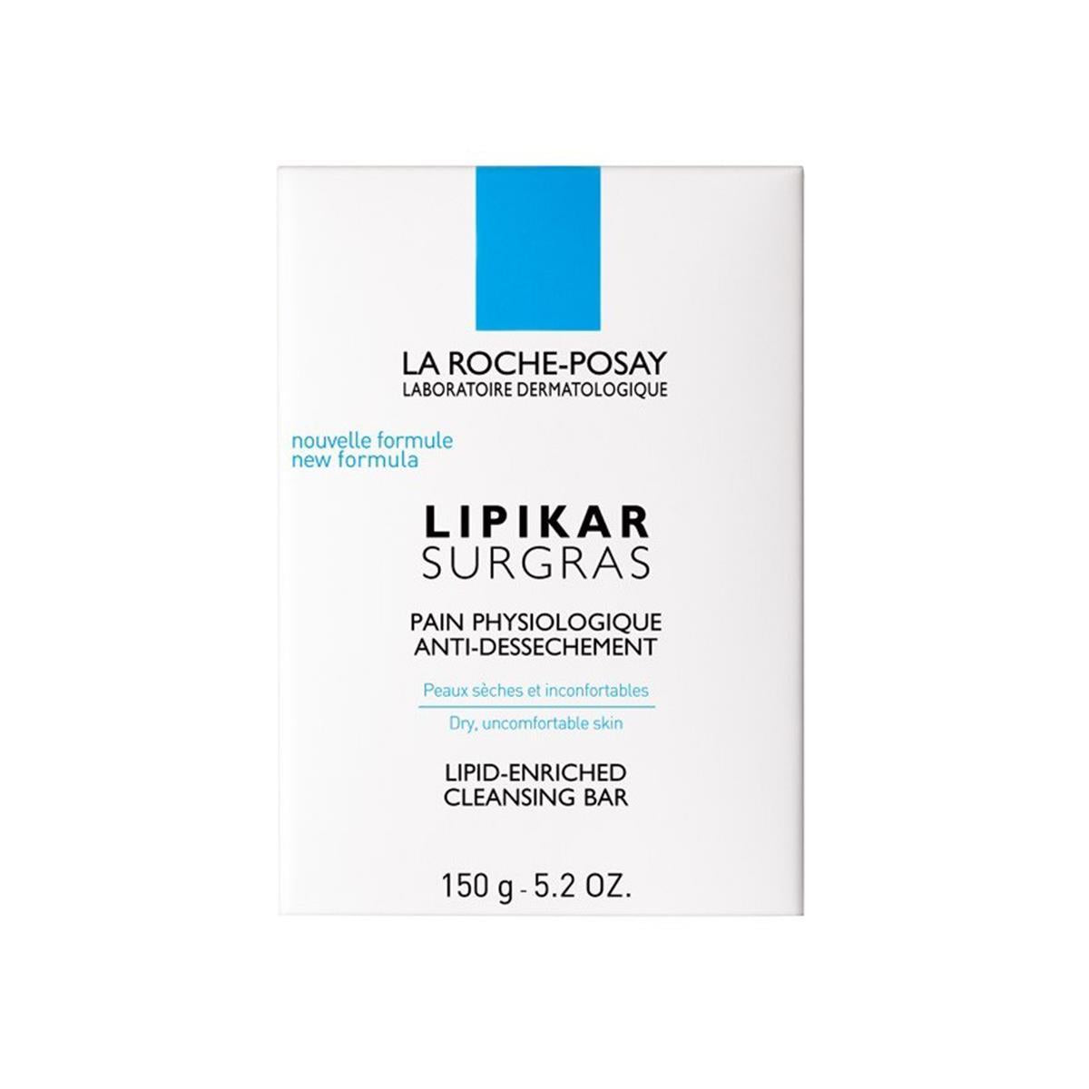 La Roche-Posay. Lipikar. Surgras. Barra limpiadora piel seca. 150g