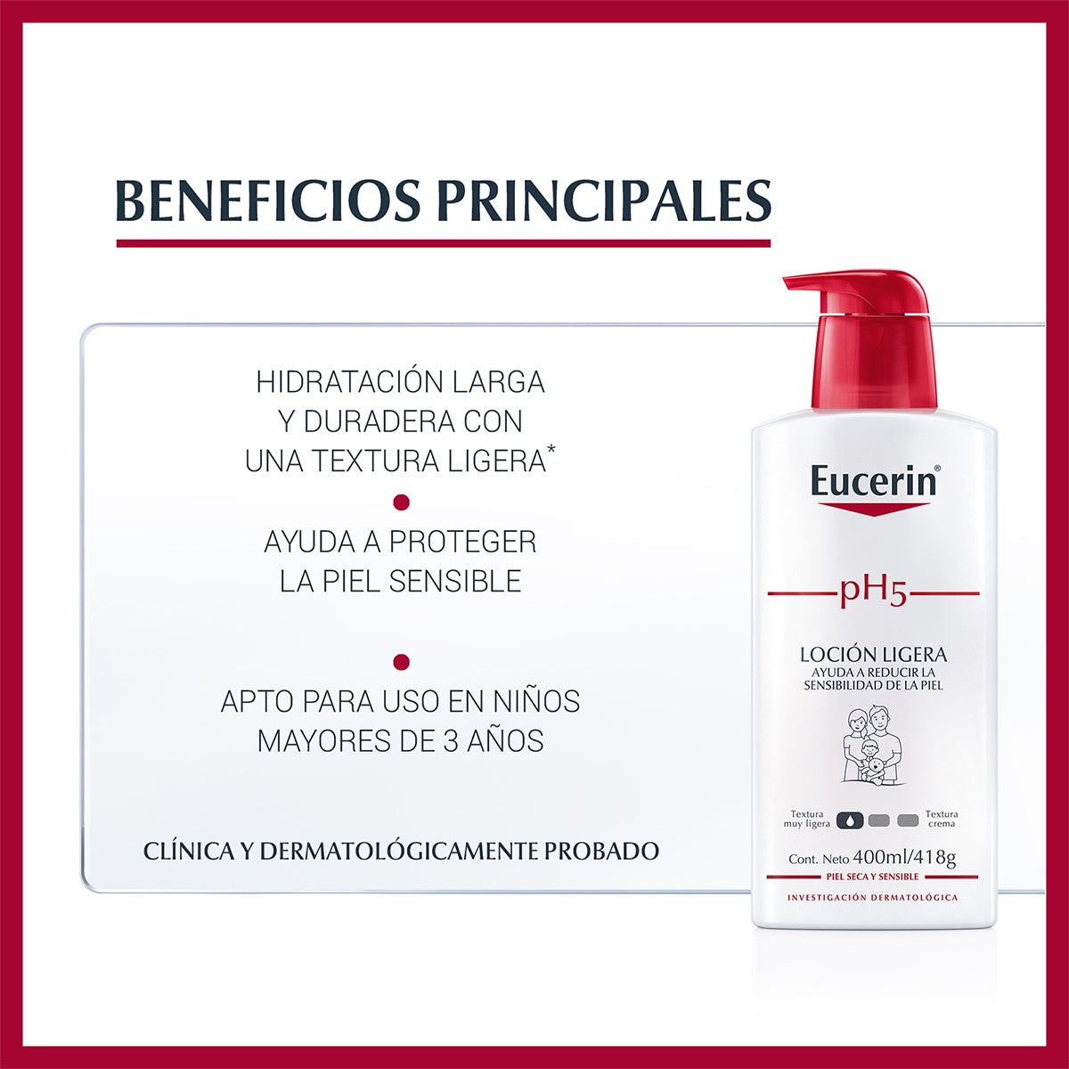 Eucerin. Ph5. Loción ligera hidratante. 400ml