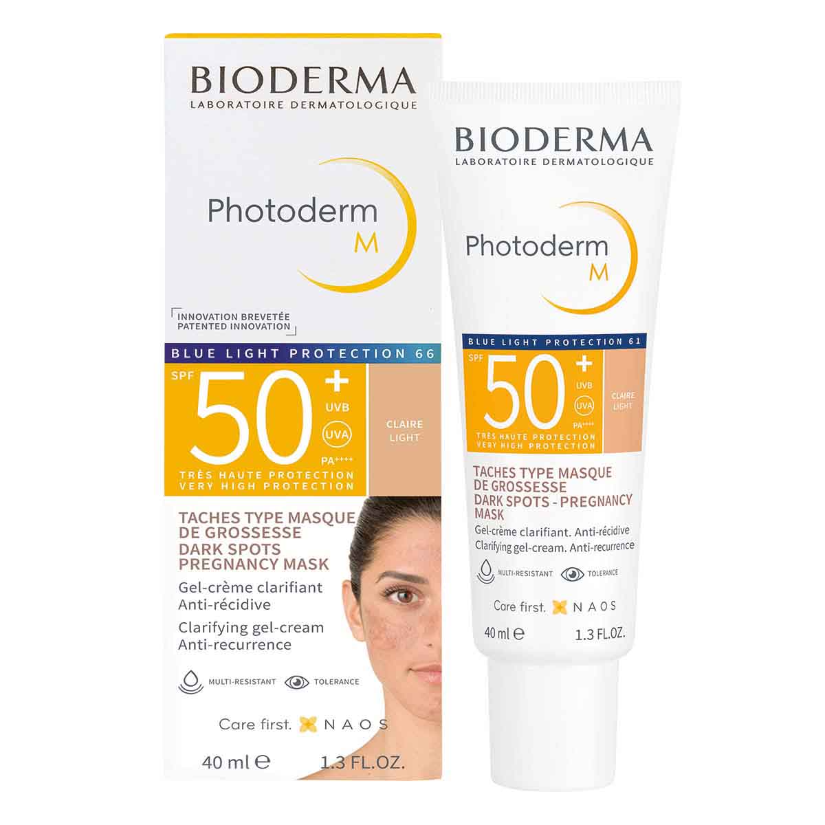 Bioderma. Photoderm M. Tono claro. Fotoprotección contra el melasma. FPS50+. 40ml