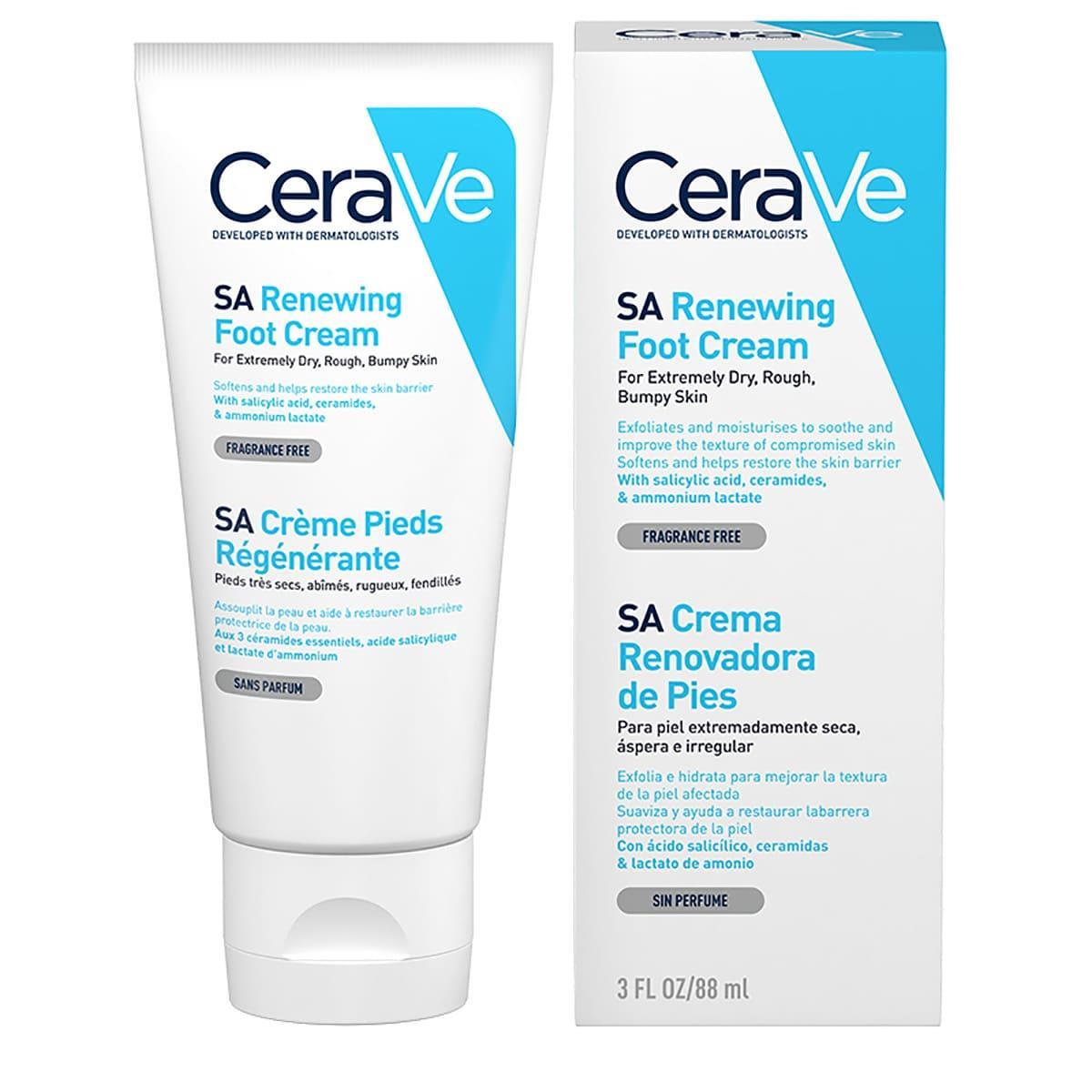 Cerave. SA Crema renovadora de pies. 88ml