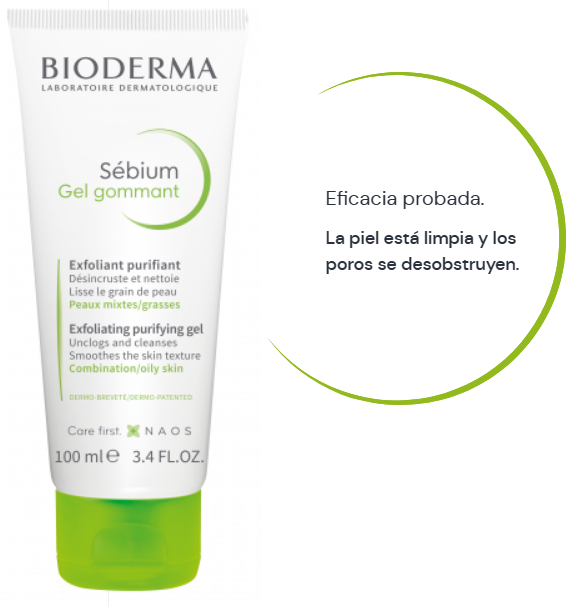 Bioderma. Sebium. Gel exfoliante purificante para piel grasa. 100ml