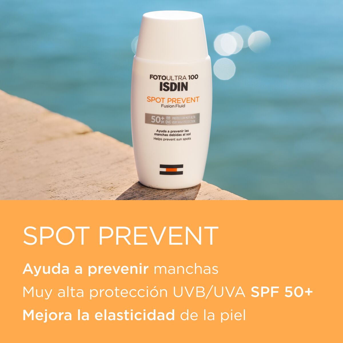 Isdin. FotoUltra 100. Spot Prevent. Fusion Fluid. FPS50+. 50ml