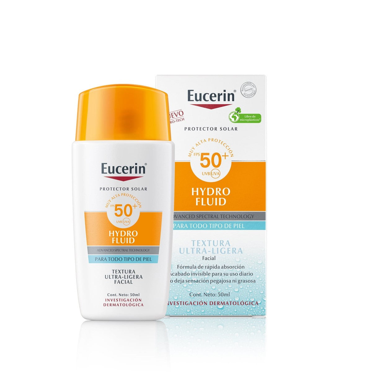 Eucerin. Sun facial. Hydro fluid. FPS50+. 50ml