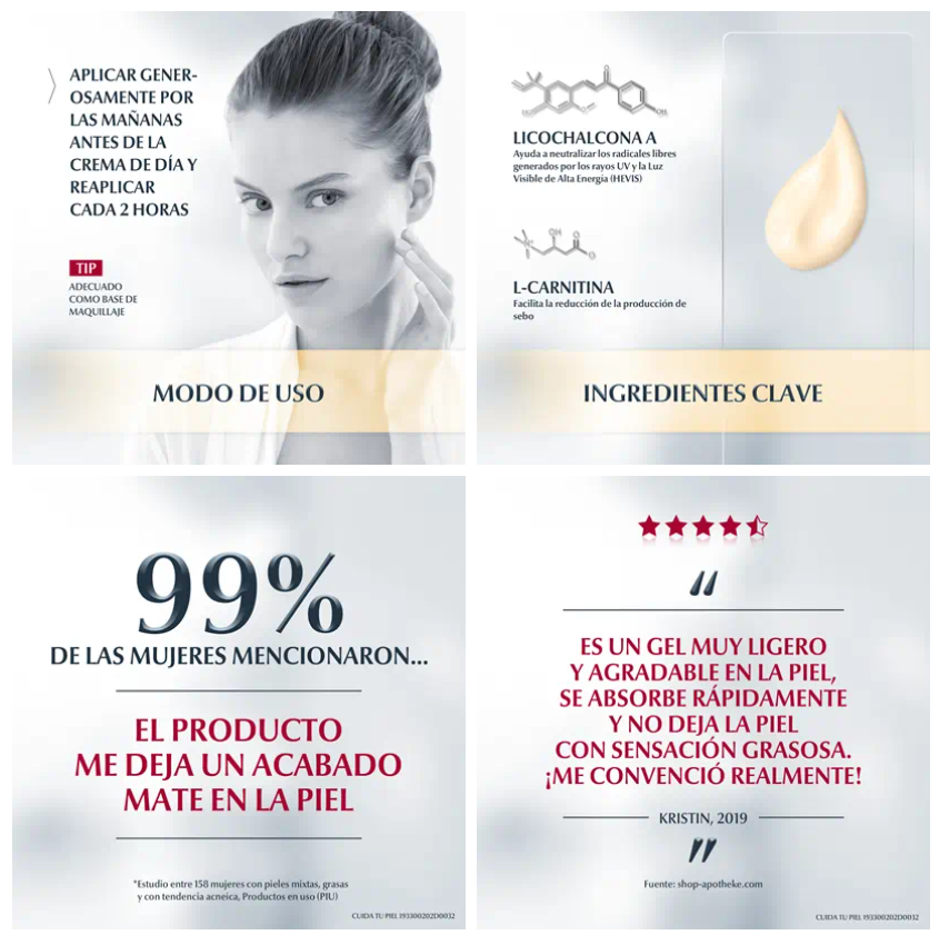 Eucerin. Sun facial. Oil control. Protector solar para piel grasa. FPS50+. 50ml