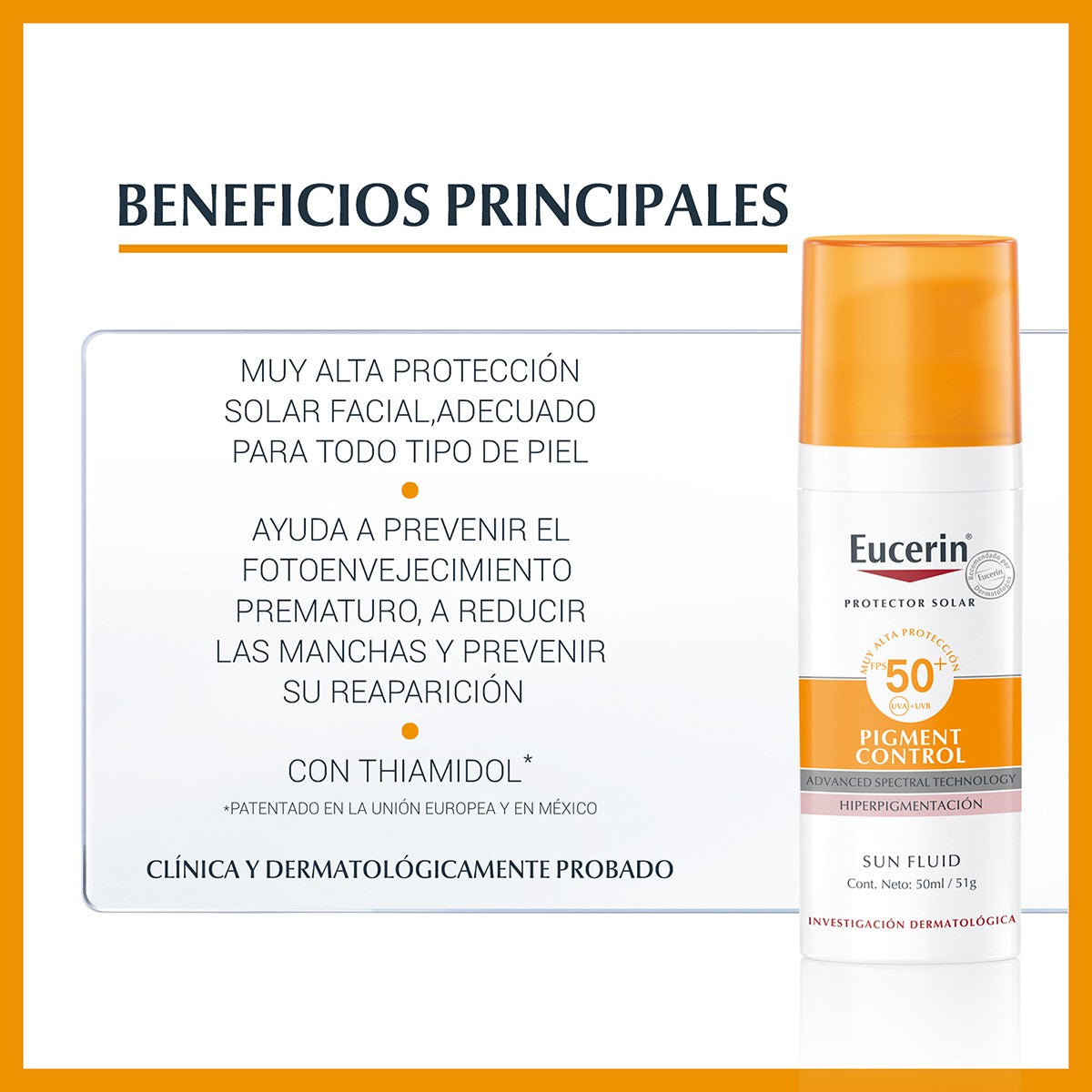 Eucerin. Sun facial. Pigment control. FPS50+. 50ml