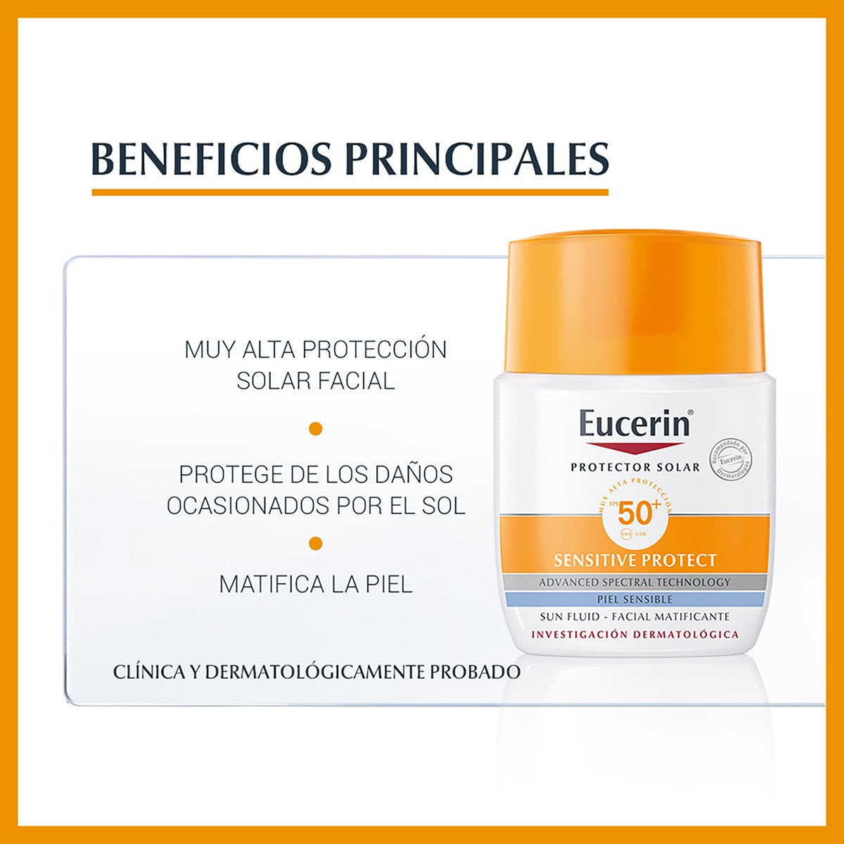 Eucerin. Sun facial. Fluido Facial Matificante. FPS50+. 50ML