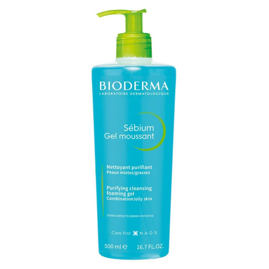 Bioderma. Sebium. Gel moussant. Gel limpiador anti-imperfecciones. Pump. 500ml