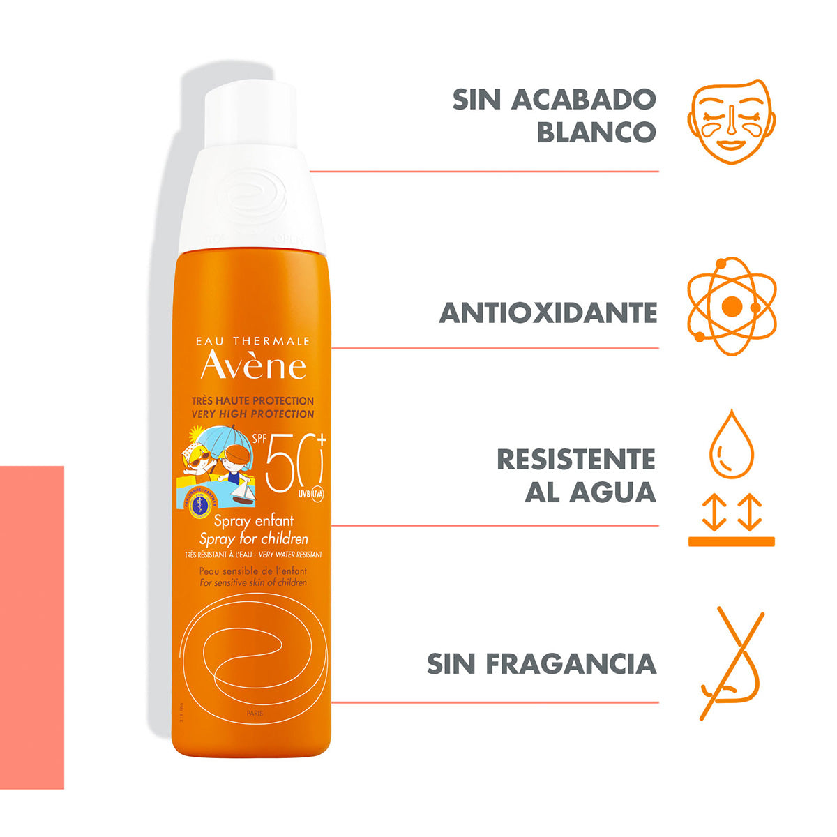 Avene. Spray niños. FPS50+. 200ml