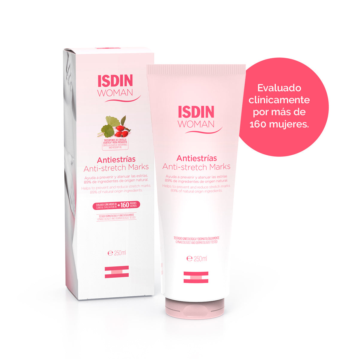 Isdin. Woman. Crema anti estrías. 250ml