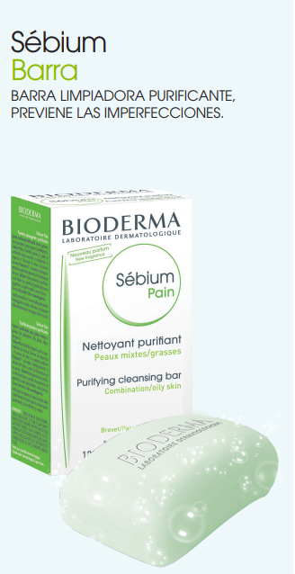 Bioderma. Sebium. Barra limpiadora para piel grasa. 100gr