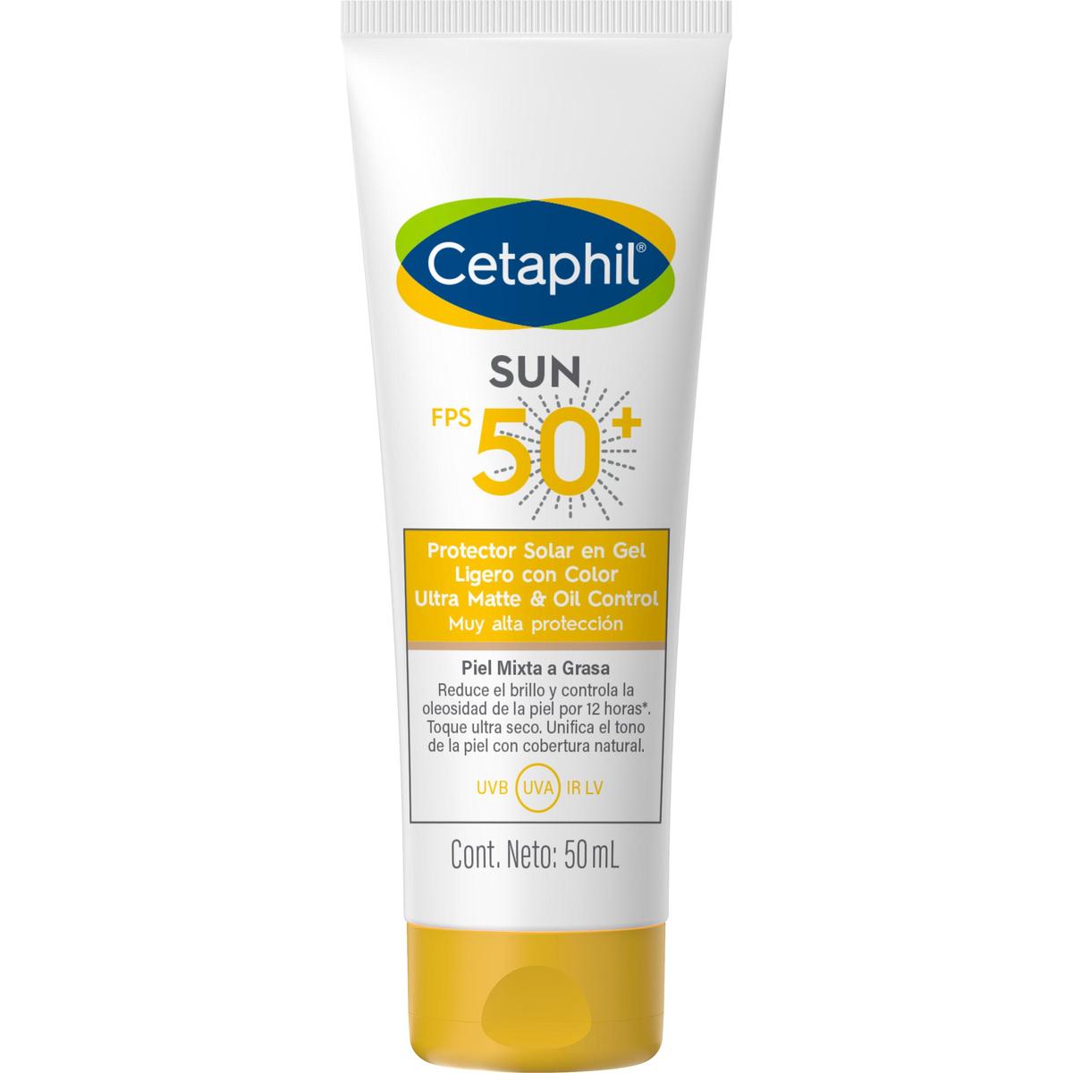 Cetaphil. Sun. Protector solar en gel ligero. Con color. FPS50+. 50ml