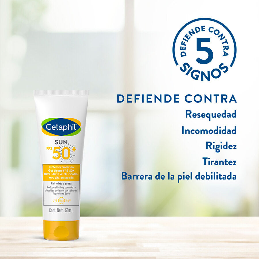 Cetaphil. Sun Oil Control. Protector solar en gel ligero ultra matte oil. FPS50+. 50ml