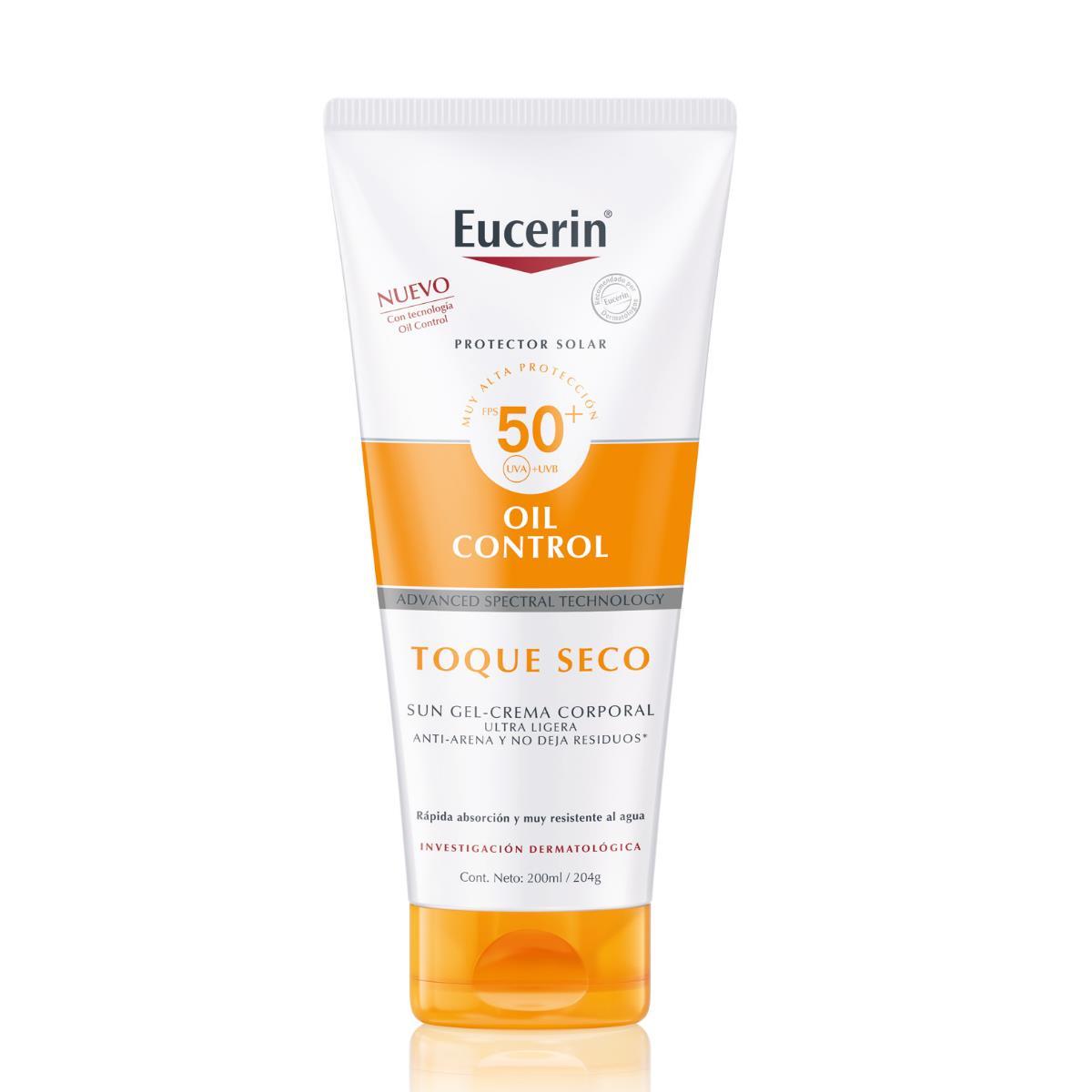 Eucerin. Sun body. Oil Control. Gel-Crema Toque Seco. Corporal. FPS50+. 200ml